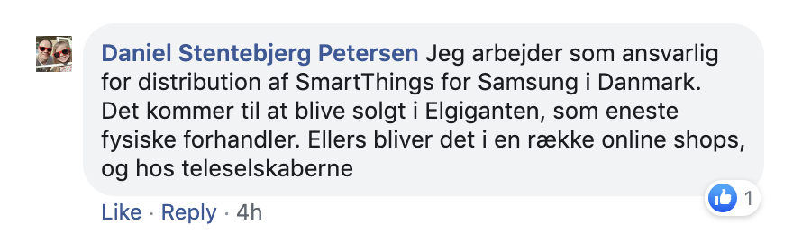 SmartThings kommer til Danmark